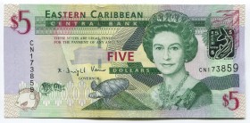 East Caribbean States 5 Dollars 2008 
P# 47; № CN173859; UNC