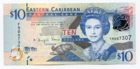 East Caribbean States 10 Dollars 2012 (ND)
P# 52a; UNC
