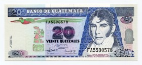 Guatemala 20 Quetzales 1992 
P# 83; UNC