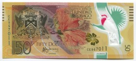 Trinidad & Tobago 50 Dollars 2014 Commemorative
P# 54; № CE 947011; UNC; Polymer
