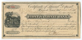 United States Philadelphia First National Bank 1500 Dollars 1896 RARE
XF-
