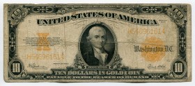 United States 10 Dollars 1922 Gold Certificate Rare
P# 274; № H54696161; VF
