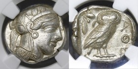 Ancient Greece Attica AR Tetradrachm 440 - 404 BC Athens NGC Ch XF 
Svornos-pl. 14#14; Silver