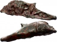 Ancient Greece Olbia Dolphin 450 - 400 BC
5,20 g;, Circa 437-410 BC, Bronze, SNG BM Black Sea 374-6,Dolphin right,APIX[O] on blank surface,