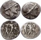 Roman Republic 2 x Denarius 109 -108 BC L MEMMI
Obv: Young male head right Rev: The Dioscuri standing facing between their horses, each holding spear...