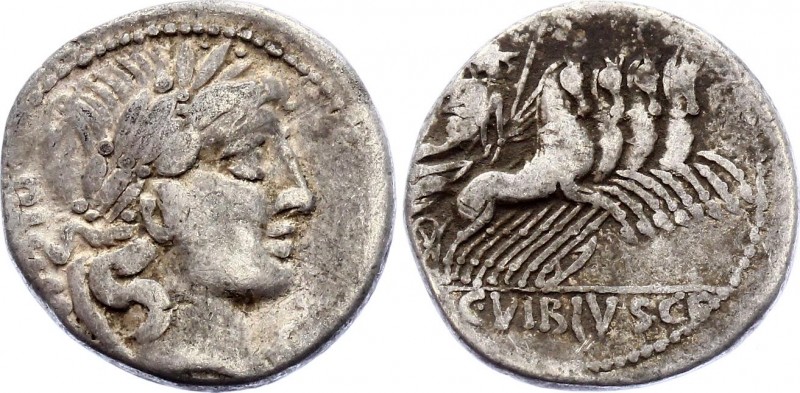 Roman Republic Denarius 90 BC C. Vibius C.F
Obv: PANSA - Laureate head of Apoll...