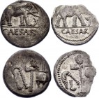 Roman Republic 2 x Denarius 49 BC Julius Caesar
Military Mint Traveling With Caesar in Northern Italy 49 BC. Obverse: Elephant advancing right, tramp...