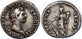 Roman Empire Denarius 97 AD Nerva Fortuna
3,13 g; Obv: IMPNERVACAESAVGPMTRPCOSIIIPP - Laureate head right. Rev: FORTVNAAVGVST - Fortuna standing left...