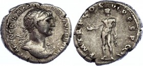 Roman Empire Denarius 116 AD Trajan Genius
3,26 g; Obv: IMPCAESNERTRAIANOOPTIMOAVGGERDAC - Laureate, draped bust right. Rev: PMTRPCOSVIPPSPQR - Geniu...