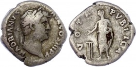 Roman Empire Denarius 134 - 138 AD Hadrian
3,10 g; Obv: HADRIANVSAVGCOSIIIPP - Bare head right.Rev: VOTAPVBLICA - Hadrian, veiled and draped standing...