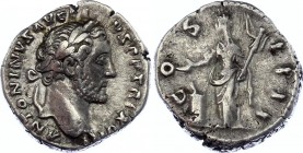 Roman Empire Denarius 154 - 155 AD Antoninus Pius Vesta
3,20 g; Obv: ANTONINVSAVGPIVSPPTRPXVIII - Laureate head right. Rev: COSIIII - Vesta standing ...