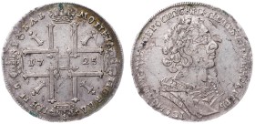Russia 1 Rouble 1725
Bit# 975; Silver 27.11g; VF/XF