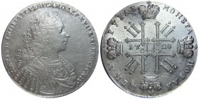 Russia 1 Rouble 1728 
Bit# 53; Petrunin# G-62; Silver 27,7g.; AUNC; Outstanding collectible sample; Deep mint lustre; Coin from an old collection; Ra...