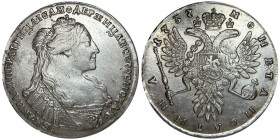 Russia Poltina 1737 
Bit# 208; Silver 13,2g.; AUNC