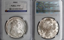 Russia 1 Rouble 1737 NNR MS61
Bit# 132; Silver