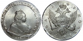Russia 1 Rouble 1743 
Bit# 251; Silver 26,0g.; AUNC