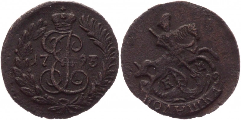 Russia Polushka 1793 KM
Bit# 851; Conros# 236/26; Copper 2,17g.; XF