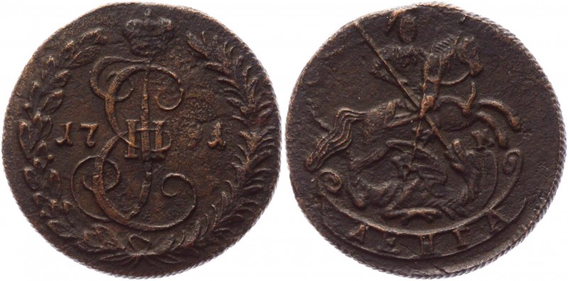 Russia Denga 1791 KM
Bit# 830; Conros# 223/26; Copper 5,57g.; XF