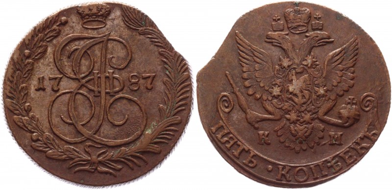 Russia 5 Kopeks 1787 KM
Bit# 793; Conros# 180/156; Copper 46,81g.; UNC