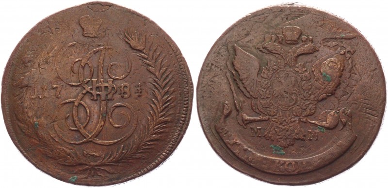 Russia 5 Kopeks 1788 MM Overstrike
Bit# 528; Conros# 180/100; Copper 52,38g.; U...