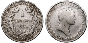 Russia - Poland 1 Zloty 1831 KG
C# 114.1; Bit# 1000; Silver 4.34g; Big Head; Graffiti