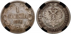 Russia - Finland 1 Markka 1866 S RNGA AU 58
Bit# 626; Silver; High Grade