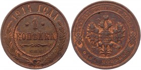 Russia 1 Kopek 1914 СПБ
Bit# 261; Conros# 218/54; Copper 3,17g.; UNC (MS?)