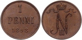 Russia - Finland 1 Penni 1898 
Bit# 459; Conros# 489/23; Copper 1,28g.; UNC (MS?)