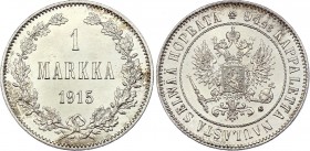 Russia - Finland 1 Markka 1915 S
Bit# 401; Silver 5.08g; UNC with hairlines