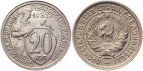 Russia - USSR 20 Kopeks 1932 
Y# 97; Copper-Nickel 3,63g.; UNC.