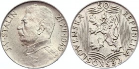Czechoslovakia 50 Korun 1949 
KM# 28; Silver; Josef V. Stalin; UNC
