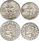 Czechoslovakia 10 & 25 Korun 1954 
Silver; 10th Anniversary - Slovak Uprising