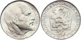 Czechoslovakia 50 Korun 1970 
KM# 70; Silver; Vladimir Iljitsch Uljanow; UNC