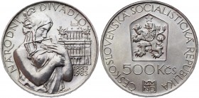 Czechoslovakia 500 Korun 1983 
KM# 112; Silver 23,99g.; UNC