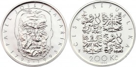 Czech Republic 200 Korun 1995 
KM# 16; Silver; 200th Anniversary of the Birth of Pavel Josef Šafařík; UNC