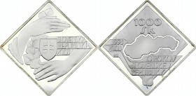 Slovakia 1000 Korun 2003 
KM# 63; Silver (.999) 62.207g 43.6mm; Proof; 10th Anniversary of Republic; Mintage 10,000