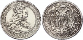Austria 1/2 Thaler 1728 
KM# 1546; Silver; Karl VI; Graz; XF