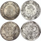 Austria 2 x 20 Kreuzer 1805 B & E
KM# 2140; Silver; Franz II