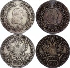 Austria 2 x 20 Kreuzer 1811 A & B
KM# 2142; Silver; Franz I