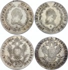 Austria 2 x 20 Kreuzer 1814 - 1818 A
Silver; Franz I