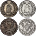 Austria 2 x 20 Kreuzer 1815 A & B
KM# 2142; Silver; Franz I