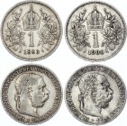 Austria 2 x 1 Corona 1893 & 1900
KM# 2804; Silver; Franz Joseph I
