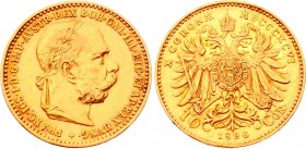 Austria 10 Corona 1896 
KM# 2805; Gold (.900) 3.38g 19mm; Franz Joseph I