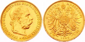 Austria 10 Corona 1896 
KM# 2805; Gold (.900) 3.38g 19mm; Franz Joseph I