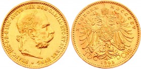 Austria 10 Corona 1905 
KM# 2805; Gold (.900) 3.38g 19mm; Franz Joseph I