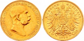 Austria 10 Corona 1909 
KM# 2815; Gold (.900) 3.38g 18.95mm; Franz Joseph I