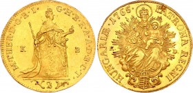 Hungary 2 Dukat 1765 KB
Huszar: 1648, Friedberg: 179; Gold 6.72g; Kremnitz; Maria Theresia