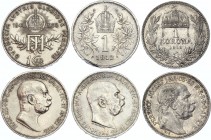 Austria-Hungary 3 x 1 Corona / Korona 1908 - 1915
Silver; Franz Joseph I