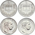 Hungary 2 x 1 Korona 1915 
KM# 49; Silver; Franz Joseph I; UNC