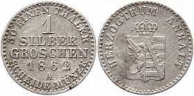 German States Anhalt 1 Groschen 1862 A
KM# 96; Silver 2,05g.; XF